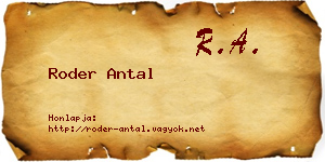 Roder Antal névjegykártya